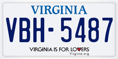 VA license plate VBH5487