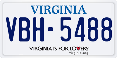 VA license plate VBH5488