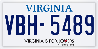 VA license plate VBH5489