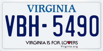 VA license plate VBH5490
