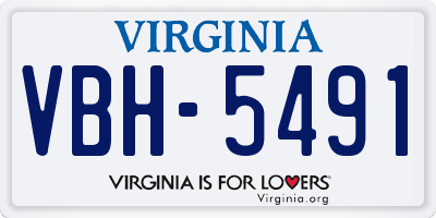 VA license plate VBH5491