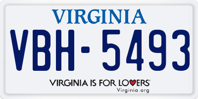 VA license plate VBH5493