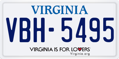 VA license plate VBH5495