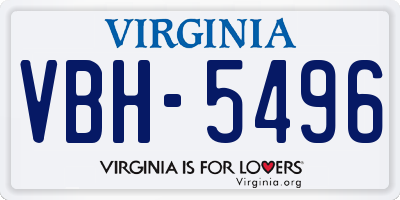 VA license plate VBH5496