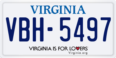 VA license plate VBH5497