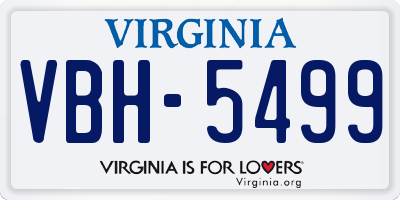 VA license plate VBH5499