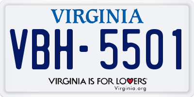 VA license plate VBH5501
