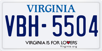VA license plate VBH5504