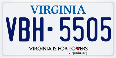 VA license plate VBH5505