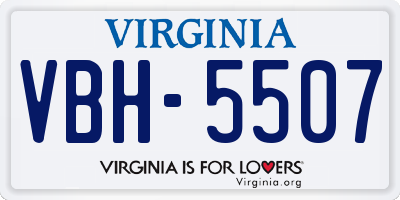 VA license plate VBH5507