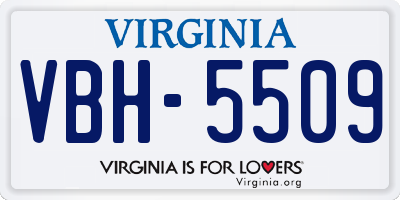 VA license plate VBH5509