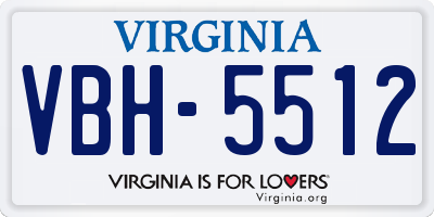 VA license plate VBH5512
