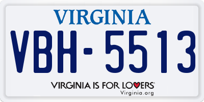VA license plate VBH5513