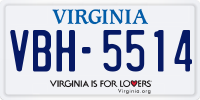VA license plate VBH5514