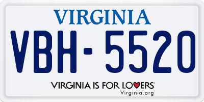 VA license plate VBH5520