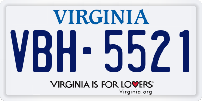 VA license plate VBH5521