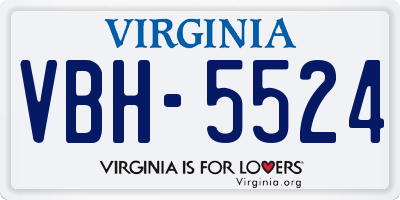 VA license plate VBH5524