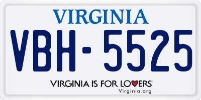 VA license plate VBH5525
