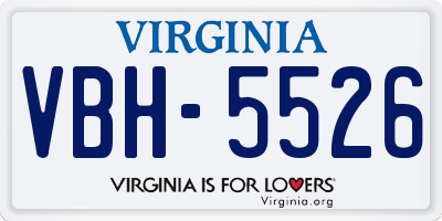VA license plate VBH5526