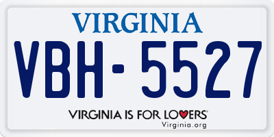 VA license plate VBH5527