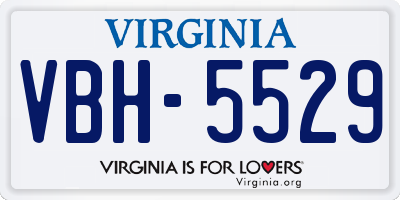 VA license plate VBH5529