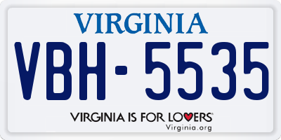 VA license plate VBH5535