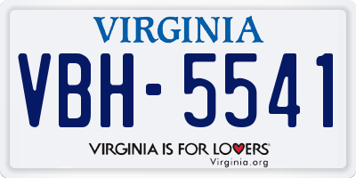 VA license plate VBH5541
