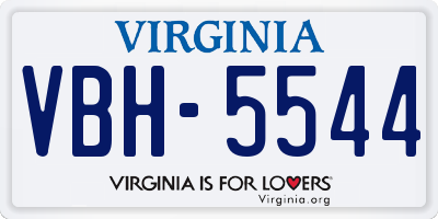 VA license plate VBH5544