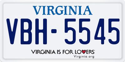 VA license plate VBH5545