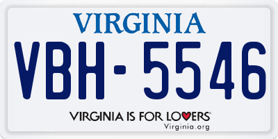 VA license plate VBH5546