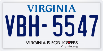 VA license plate VBH5547