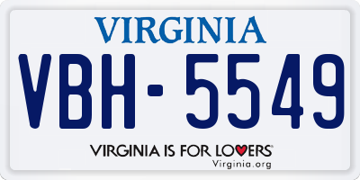 VA license plate VBH5549