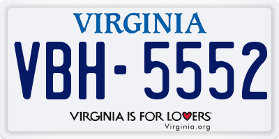 VA license plate VBH5552