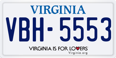 VA license plate VBH5553
