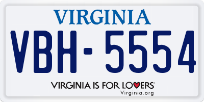 VA license plate VBH5554