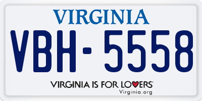 VA license plate VBH5558