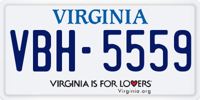 VA license plate VBH5559