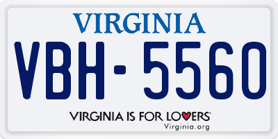 VA license plate VBH5560
