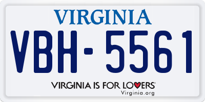 VA license plate VBH5561