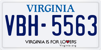 VA license plate VBH5563