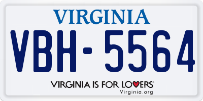 VA license plate VBH5564