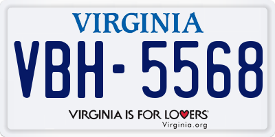 VA license plate VBH5568