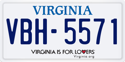 VA license plate VBH5571