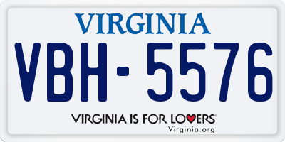 VA license plate VBH5576