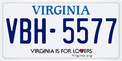 VA license plate VBH5577