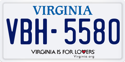 VA license plate VBH5580