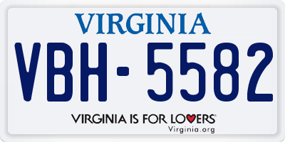 VA license plate VBH5582