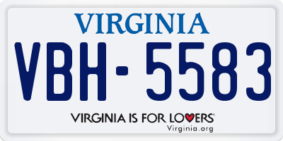VA license plate VBH5583
