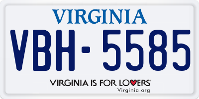 VA license plate VBH5585