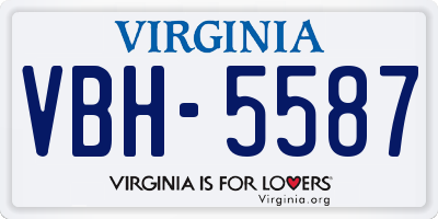 VA license plate VBH5587